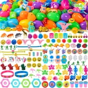 Joyfy 144 Packs Prefilled Easter Egg,Easter Egg with Toys Inside,Easter Basket Stuffers for Kids Easter Basket Classroom Exchange Toddler Boys Girls