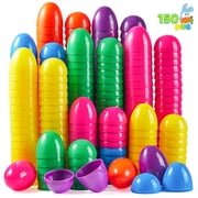 Joyfy 150 Pcs 3.15" Easter Eggs, Fillable Plastic Eggs for Easter, Empty Colorful Bright Eggshells,for Easter Hunt, Filling Treats, Party Favor, Basket Stuffers, Classroom Prize Supplies