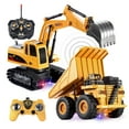 thumbnail image 1 of Joyfy 2 PCS Remote Control Excavator Construction Toys for Boys 3 5, Powered RC Excavator & RC Dump Truck Full Function Construction Vehicles Toys with Shovel, Christmas Birthday gift for Kid 5-8-12, 1 of 8