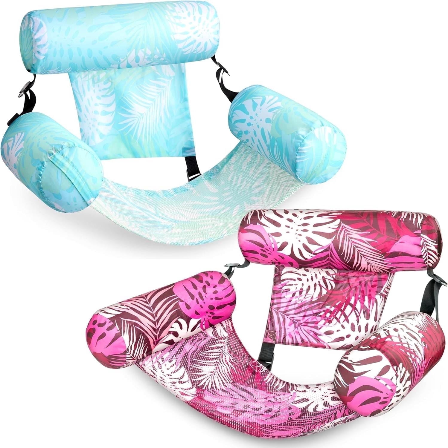 Joyfy 2PCS Inflatable Pool Floats with Mesh Bottom, Adjustable Floating — free download