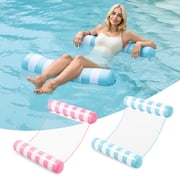Joyfy 2 Packs Inflatable Pool Float Hammock, 4 in 1 Pool Floaties for Adults, Swimming Pool Floats for Adults, Pool Accessories (Saddle, Lounge Chair, Hammock, Drifter) for Pool, Beach, Outdo