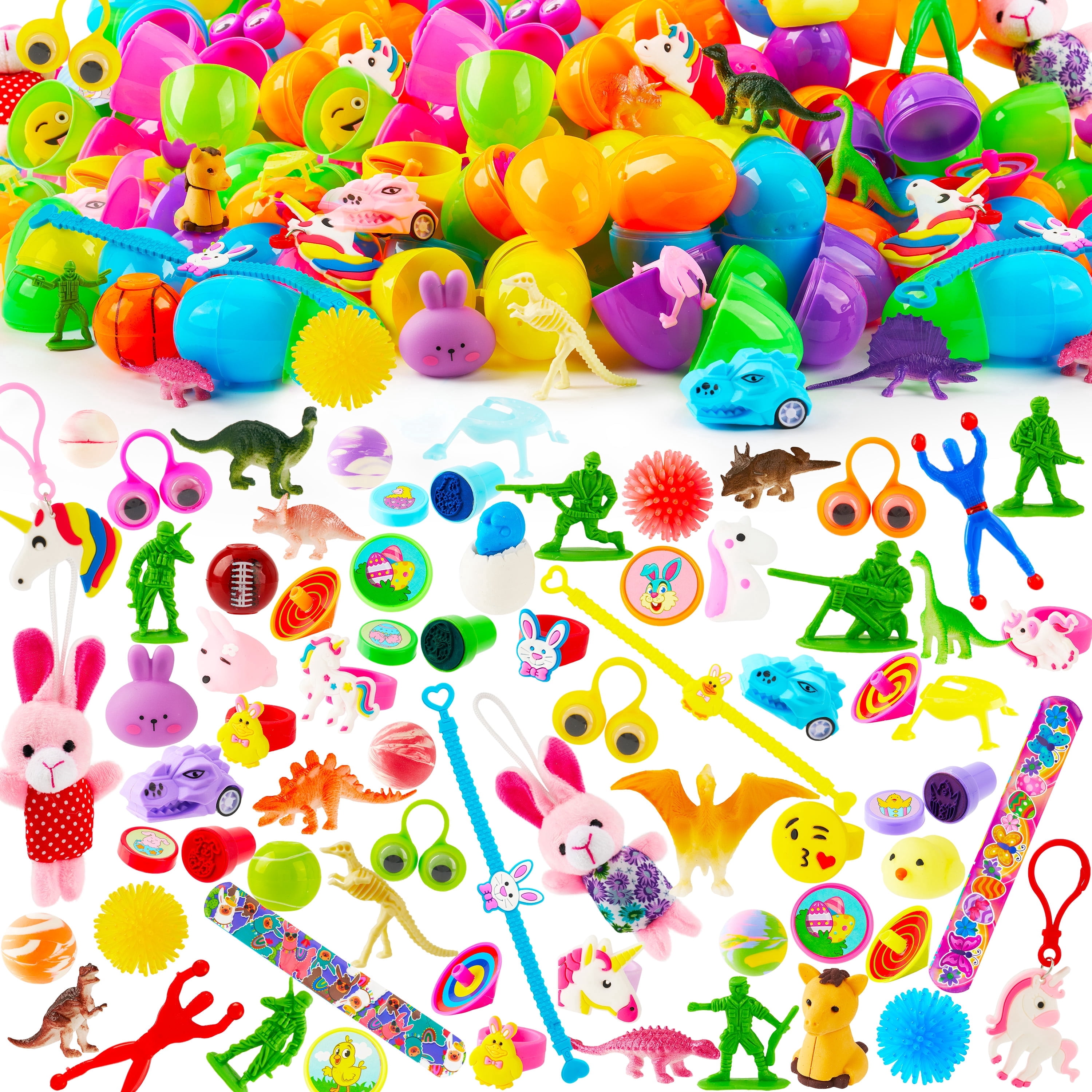 Joyfy 200 Packs Prefilled Easter Egg,Easter Egg with Toys Inside,Easter Basket Stuffers for Kids Easter Basket Classroom Exchange Toddler Boys Girls
