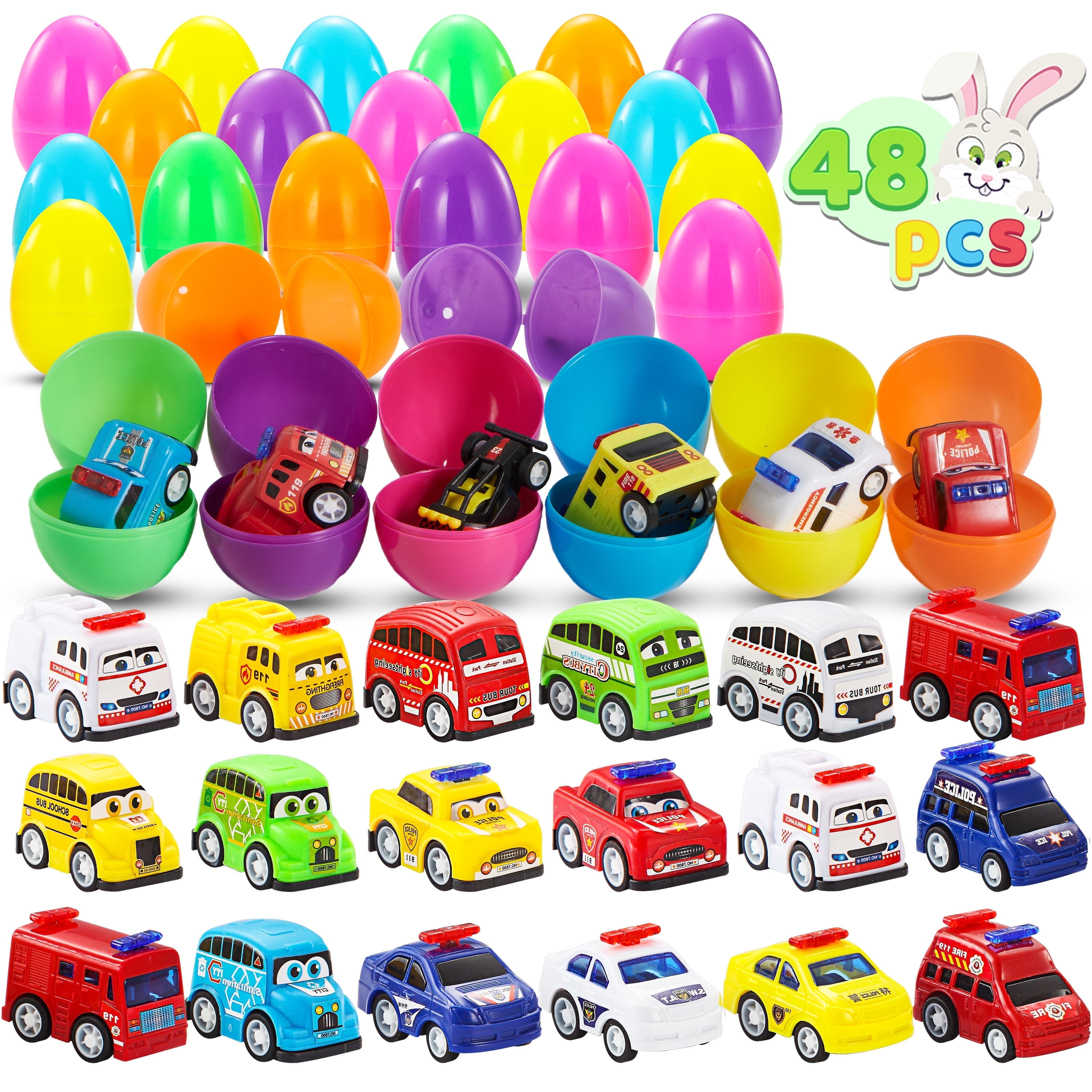 JOYFY 24 Packs Easter Eggs with Toys,Easter Eggs with Toys Fillers for Toddlers,Easter Egg Hunt Easter Basket Stuffers for Kids