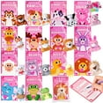 thumbnail image 1 of 28 Pack Valentines Kid Cards with Mini Plush Animals Toys, Valentines Day Gifts for School, 1 of 9