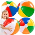 thumbnail image 1 of Joyfy 4 Pack 20" Beach Balls,Large Rainbow Summer Inflatable Big Beach Balls Rainbow Swimming Pool Water Games Toys for Kids Summer Party Supplies Decorations, 1 of 7