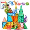 thumbnail image 1 of Joyfy 50PCS Dinosaur Magnetic Building Tiles Set for Kids, Dinosaur Set with 5 Cute Dinosaur, 3D Educational STEM Toy for Boys Girls 3-8, Preschool Kidergarten Learning Toys, 1 of 8
