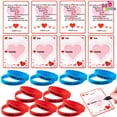thumbnail image 1 of JOYFY 56 Pcs Valentine’s Day Silicone Bracelet with Cards, John 3:16 Rubber Bracelet Valentine Gift, Valentines Day Party Favor Supplies, Valentine Classsroom Exchange Prizes, Holiday Reward Gifts, 1 of 8