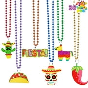 JOYFY 36Pcs Cinco de Mayo Beaded Necklace Mexican Fiesta Birthday Party Decorations Supplies Favor