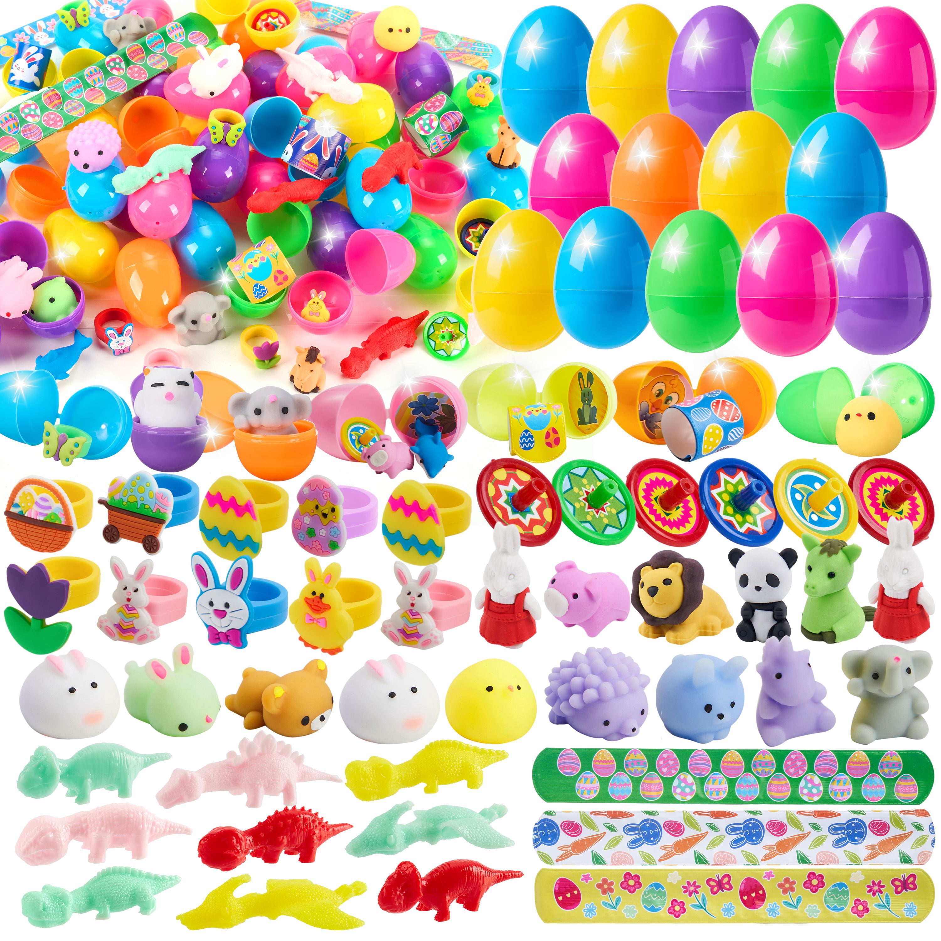Joyfy 60 Packs Prefilled Easter Eggs with Assorted Toys,Easter Egg Bulk for Kids,Easter Eggs Hunt Events,Basket Stuffers Fillers,Classroom Prize Supplies
