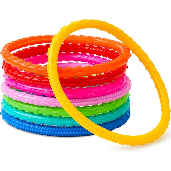 JOYIN Dive Rings Pool Toys, 8 Pcs Colorful Pool Rings for Kids, Underwater Training Pool Diving Rings, Swimming Pool Dive Ring Toy for Kids Gifts Summer Swim Water Fun Pool Games(Diving Circles)