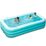 JOYFY Inflatable Pool with Seats for Adults & Kids, Extra Large Full-Sized Inflatable Swimming Pool, Above Ground Swimming Pool, Blow Up Family Pool Summer Water Party Backyard Garden Lawn