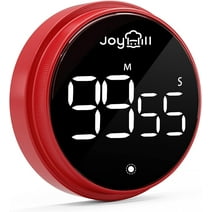 JOYHILL Digital Kitchen Timer, Magnetic Timer with Large LED Display, 3 Volume Levels, Countdown Countup Timer for Cooking Teaching Fitness, Red