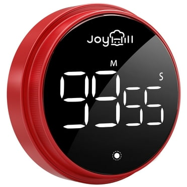 JOYHILL Digital Kitchen Timer, Magnetic Timer with Large LED Display Screen, 3 Volume Levels, Ideal for Cooking Baking Teaching Fitness, Red