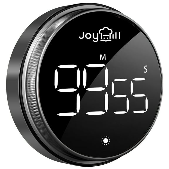 JOYHILL Digital Kitchen Timer, Magnetic Timer with Large LED Display Screen, 3 Volume Levels, Ideal for Cooking Baking Teaching Fitness, Silver
