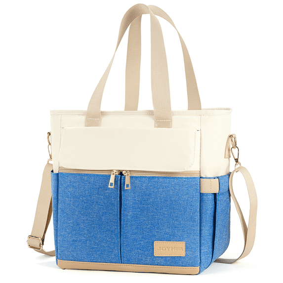 JOYHILL 16.2 L Insulated Lunch Bag for Women, Reusable Leakproof Lunch Tote Thermal Lunch Box Lunch Cooler with Shoulder Strap, Light Blue