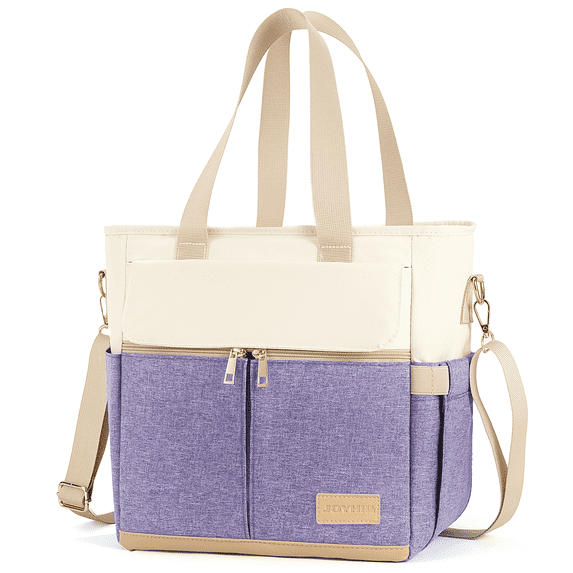 JOYHILL 16.2 L Insulated Lunch Bag for Women, Reusable Leakproof Lunch Tote Thermal Lunch Box Lunch Cooler with Shoulder Strap, Light Purple