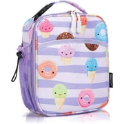 JOYHILL Kids Insulated Lunch Box, Reusable Lunch Bag for Toddler Teen Boys Girls, Small Cooler Lunch Tote with Handle and Water Bottle Holder, Donut