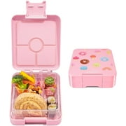 JOYHILL Leak-Proof Bento Box, 750ML Kids Lunch Box with 4 Compartments, BPA-Free Lunch Containers for Adult Toddler Daycare School Office (S-Pink Donut)