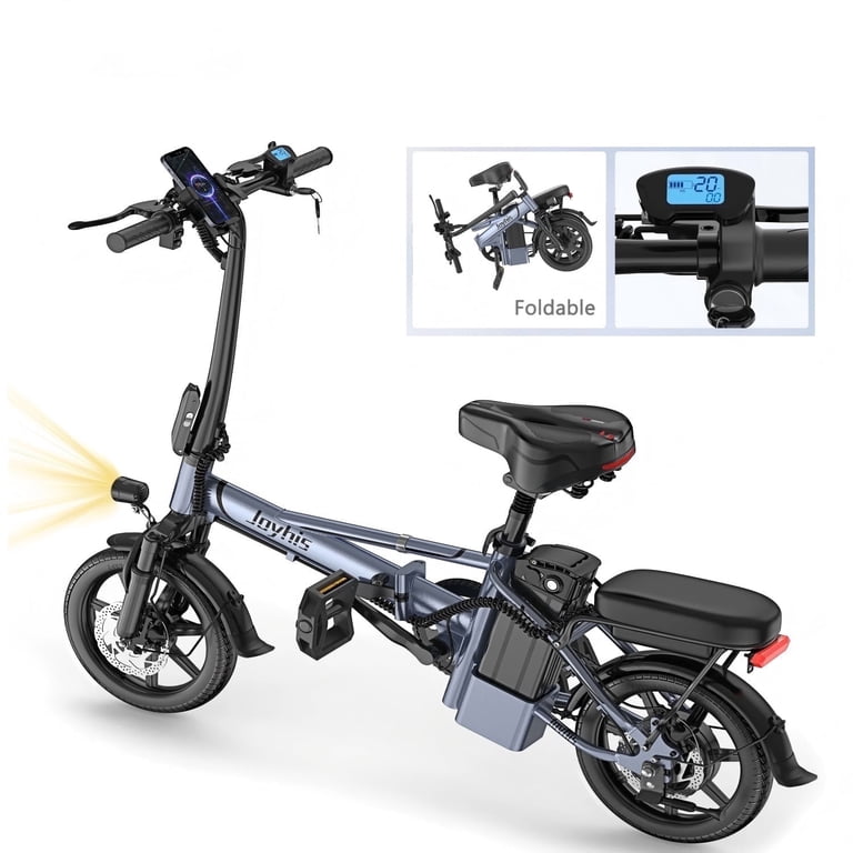 HBN Folding Electric Bike For Adults - 48V 500W Motor, 30 Mile Range, Fat Tires