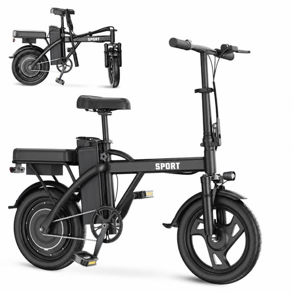 JOYHIS 14 Inch Foldable Electric Bike for Adults,Max 20MPH,500W Rear Wheel Drive Motor with 48V 5.2Ah Removable Lithium Battery,Class 2, UL 2849