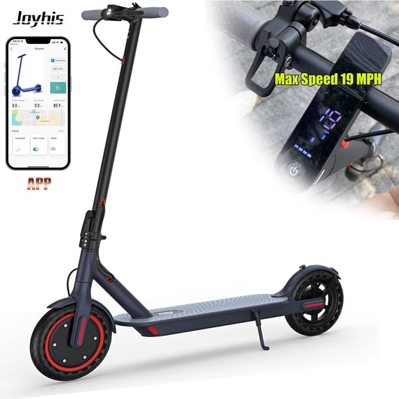 JOYHIS Classic Electric Scooter 8.5'' Tires Max 56 KM Range 350 Motor, Max 19 MPH Speed Dual Braking Folding Commuting E-Scooter