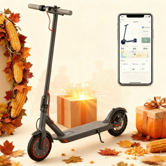JOYHIS J078L Adult Electric Scooter, 350W Motor, 15-19 MPH Speed, 21 Miles Range, Anti-Skid 8.5" Solid Tires, Double Braking System, App-Controlled