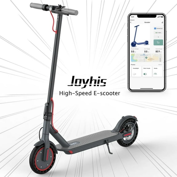 JOYHIS J078 Electric Commuter Scooter, 350W Motor, 8.5" Solid Tires, 19mph, 21-Mile Maximum Range, Foldable Design
