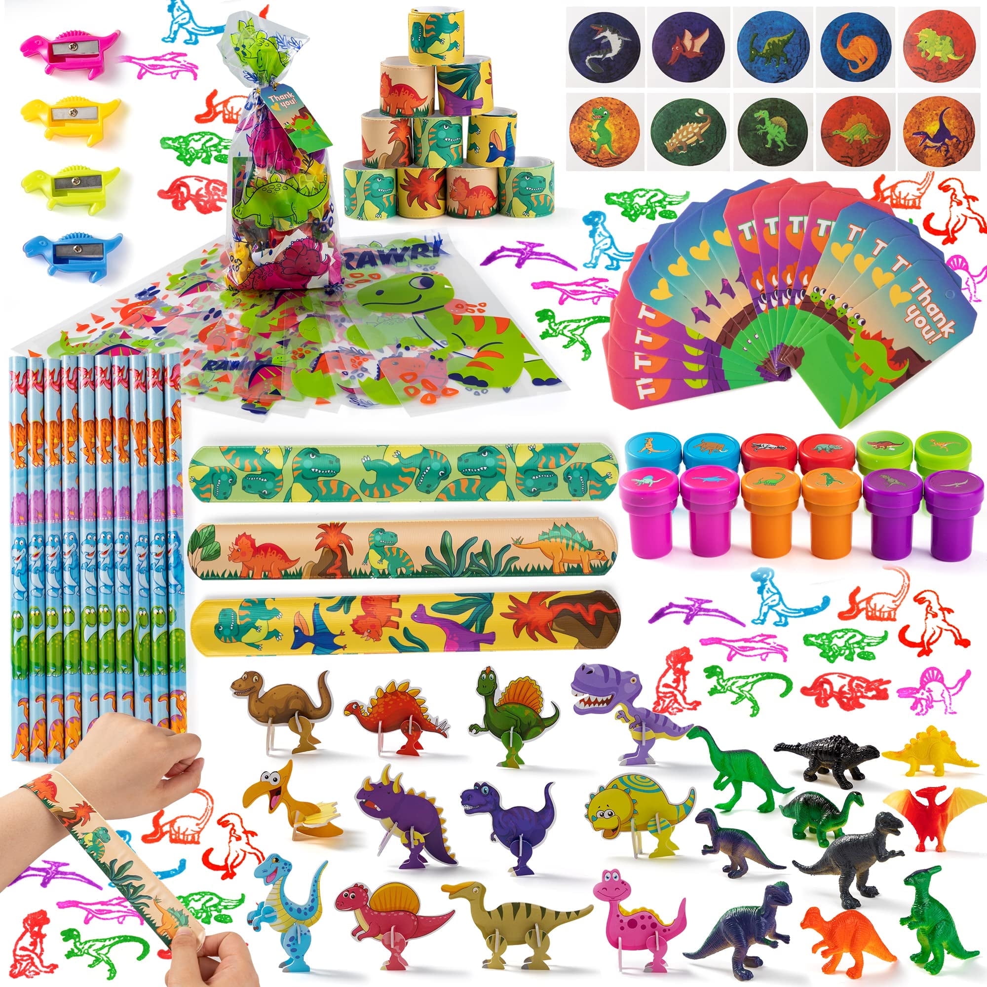 JOYIN 112 Pcs Dinosaur Party Favors Set for 12 Kids, Goody Bags with