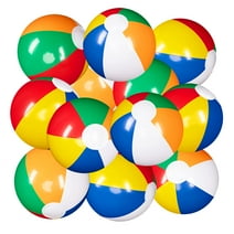 JOYIN 12 Pack Rainbow Beach Balls, 12'' Inflatable Beach Balls Swimming Pool Toys for Summer Water Games Kids Birthday Party Supplies Combo Set Include Inflatable Beach Balls