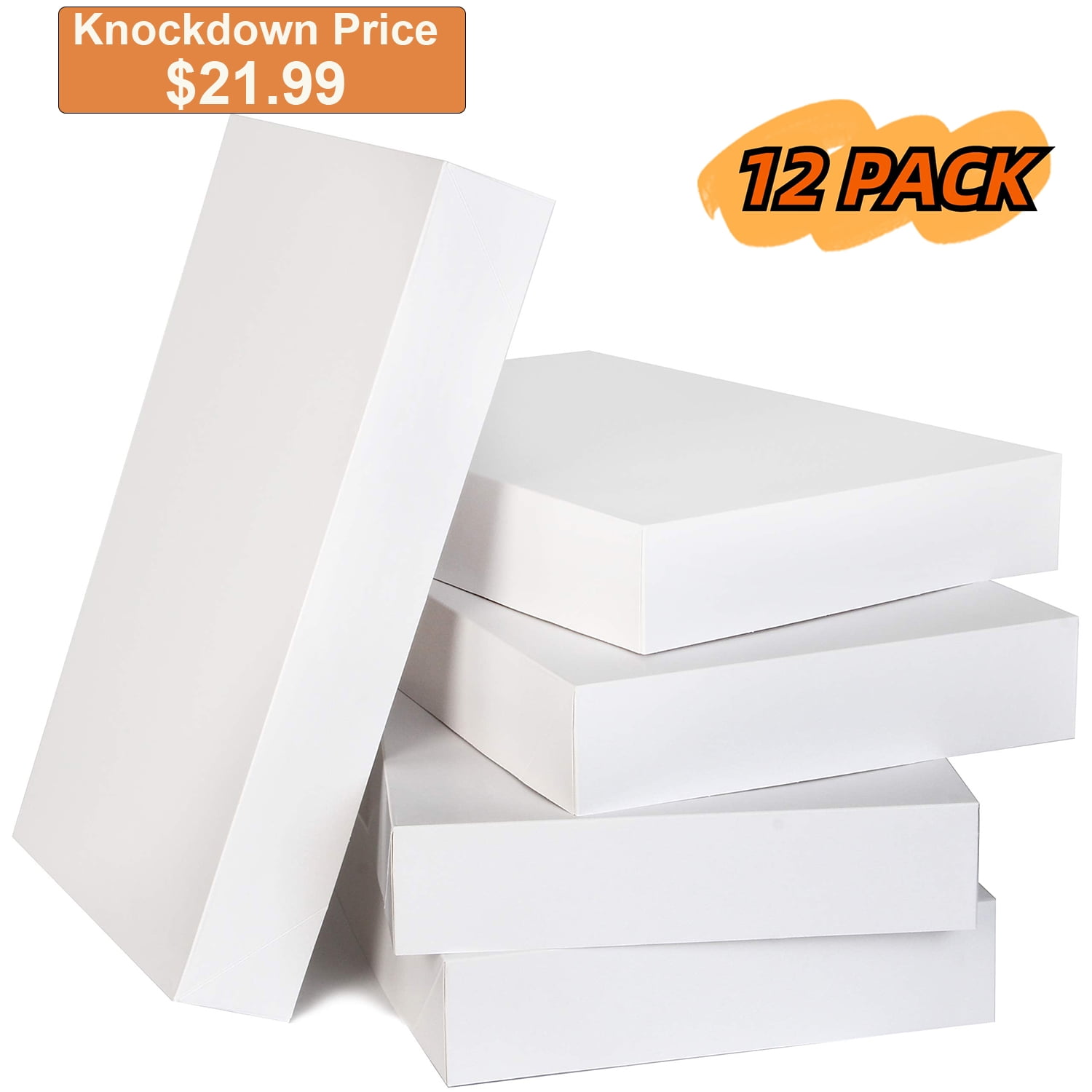 JOYIN 12 Pcs Christmas Large Gift Boxes with Lids, 17"x11" Cardboard