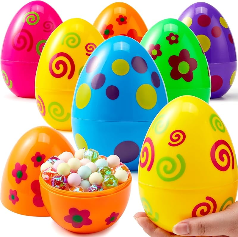 Joyin 12 pcs jumbo gold easter eggs 6 inches metallic giant plastic