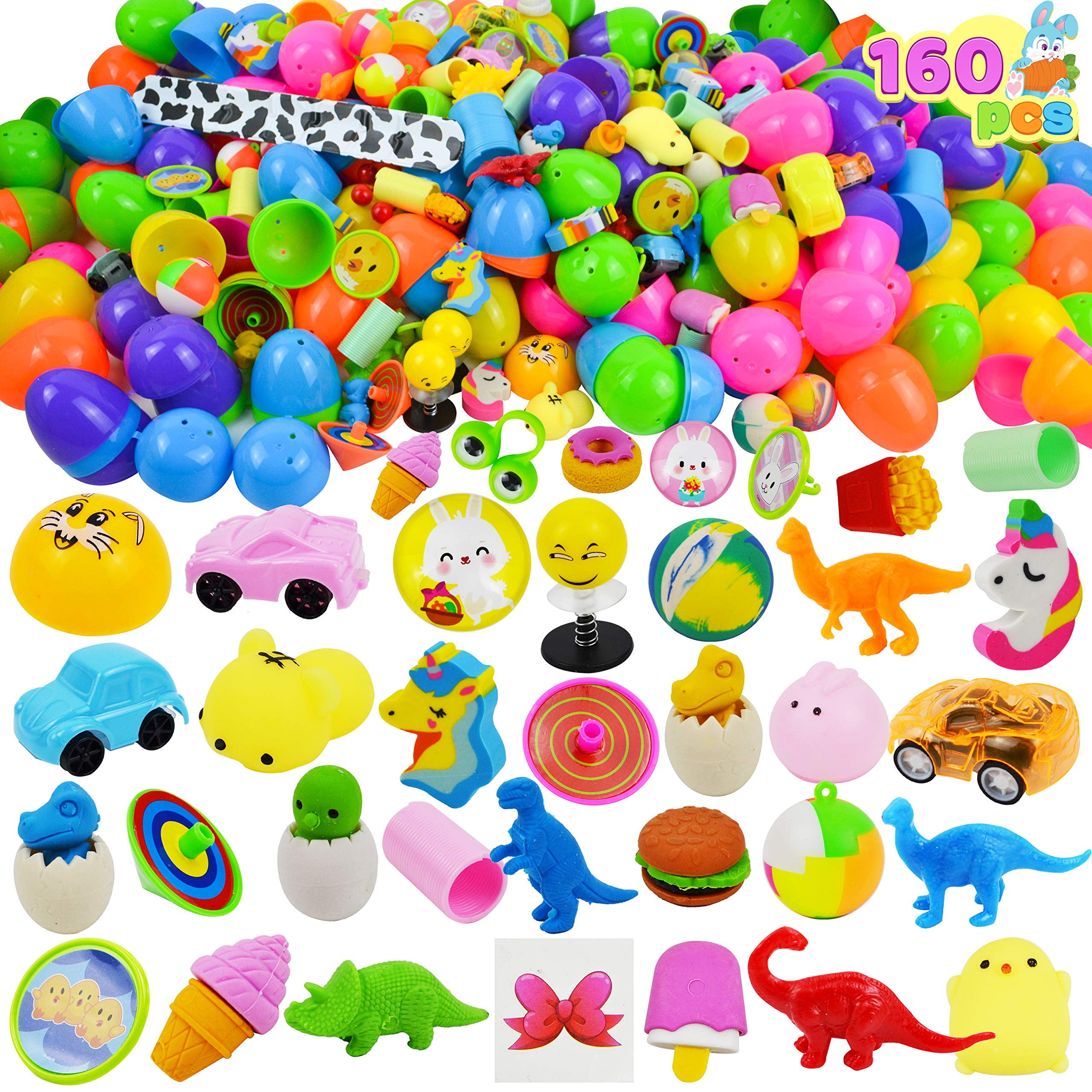Joyin, Easter Prizes, 160 PCS, Prefilled Eggs with Toys and Stickers ...