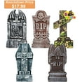 "JOYIN Halloween Fake Grave Decor Set, 17"" Foam RIP Tombstones with 12