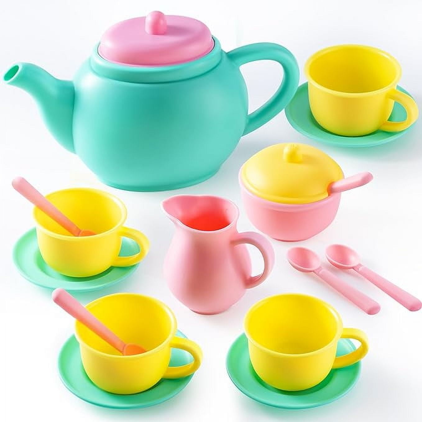 Colorful 18-Piece Plastic Kids Tea Party Set