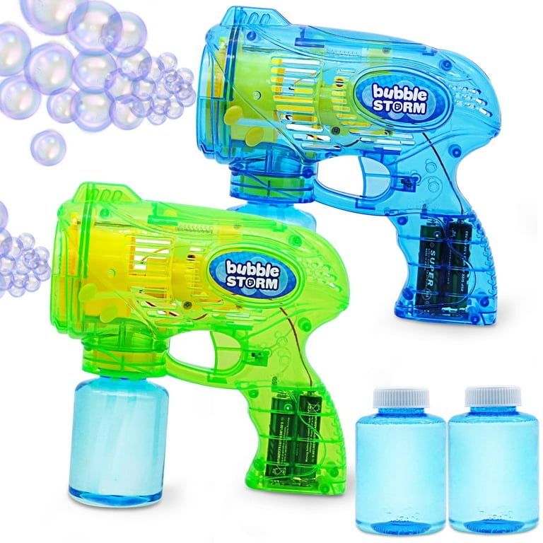 JOYIN 2 Bubble Guns Blaster Kit with 2 Bubble Solution for Kids Automatic Bubble Maker Blower Machine Bubble Blower for Bubble Party Favors
