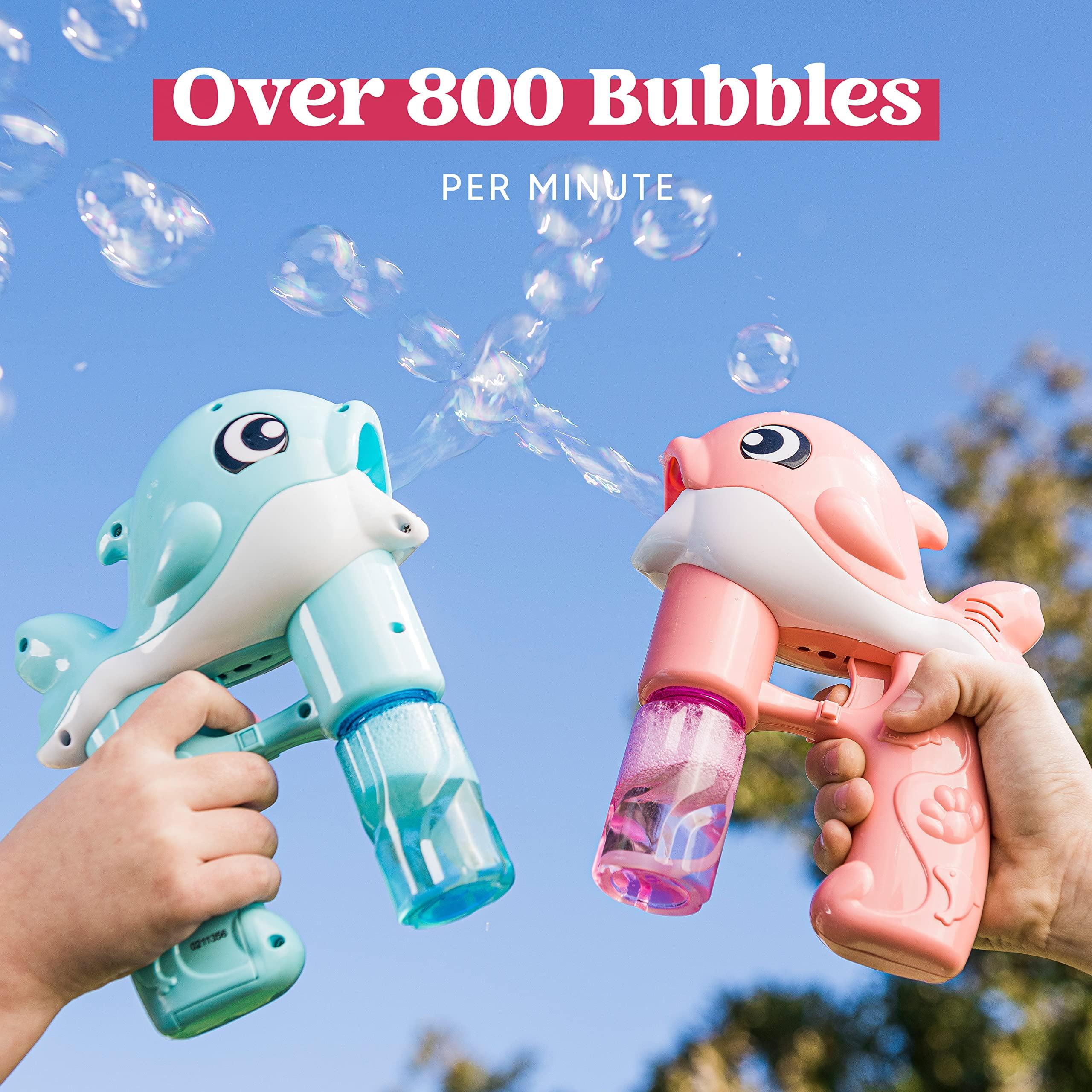 JOYIN 2 Bubble Guns Kit, Whale Automatic Bubble Maker Blower Machine