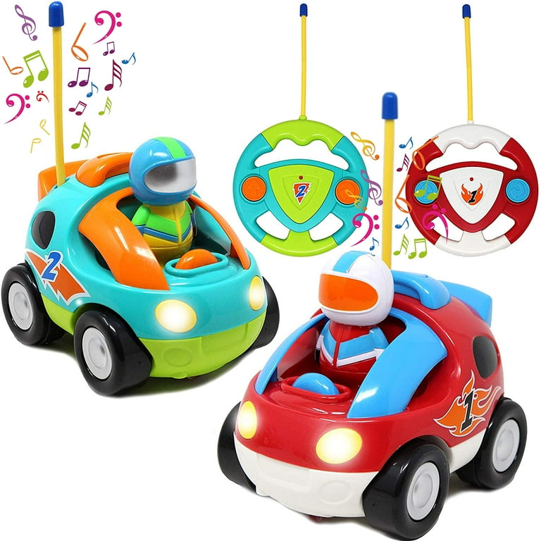 JOYIN 2 Pack Remote Control Car RC Cars with Music Sound for Toddler Kids