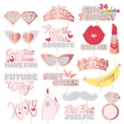 JOYIN 24 Pack Bachelorette Photo Booth Props, Bachelorette Party Decorations-Including Stick and Strike a Pose Sign,Rose Gold Future Future Mrs Party Supplies,Bride to Be, Bridal Shower