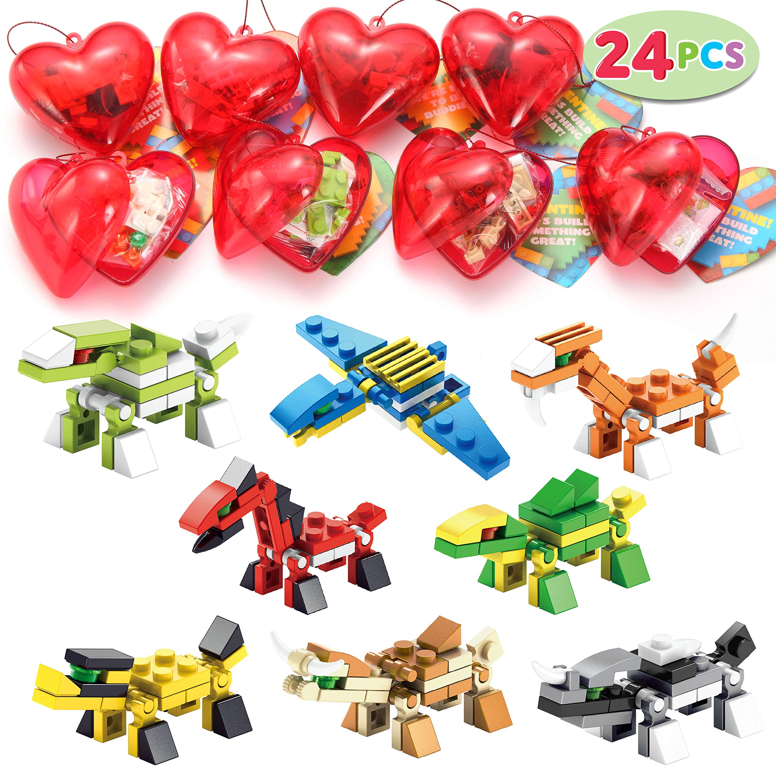 Valentines Day Heart Boxes for Kids with Animal Plush, 28 Pack - JOYIN