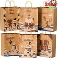 thumbnail image 1 of JOYIN 24 Pcs Christmas Kraft Paper Gift Bags, 10X 13 X5'' Large Gift Bags with 8 Designs for Christmas Holiday Present Wrapping Décor, Xmas Goodie Bags Party Supplies, 1 of 6