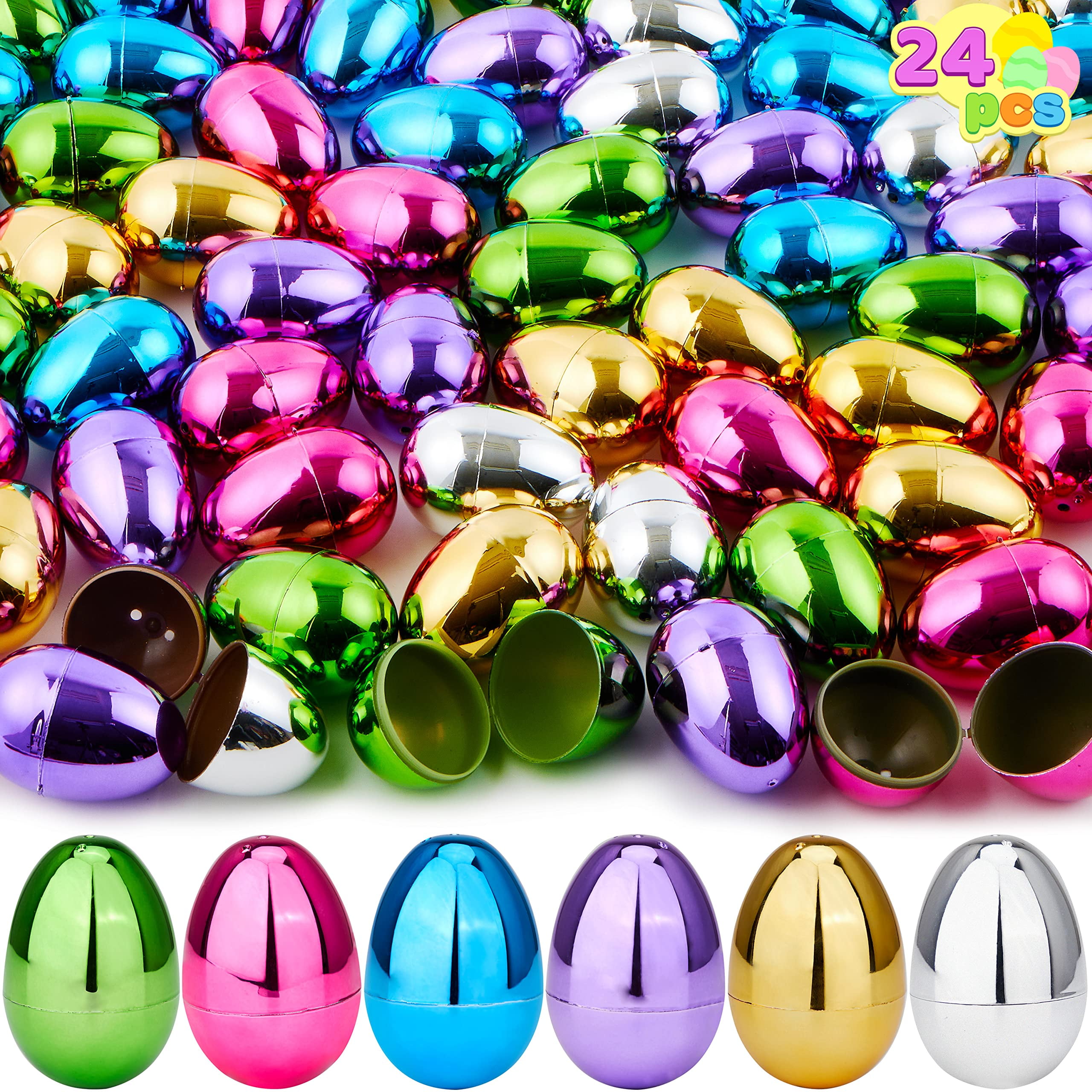 PREXTEX 3.5” Plastic Easter Eggs, 12Pcs - Pop It/Fidget Toys Stuffers, Easter G