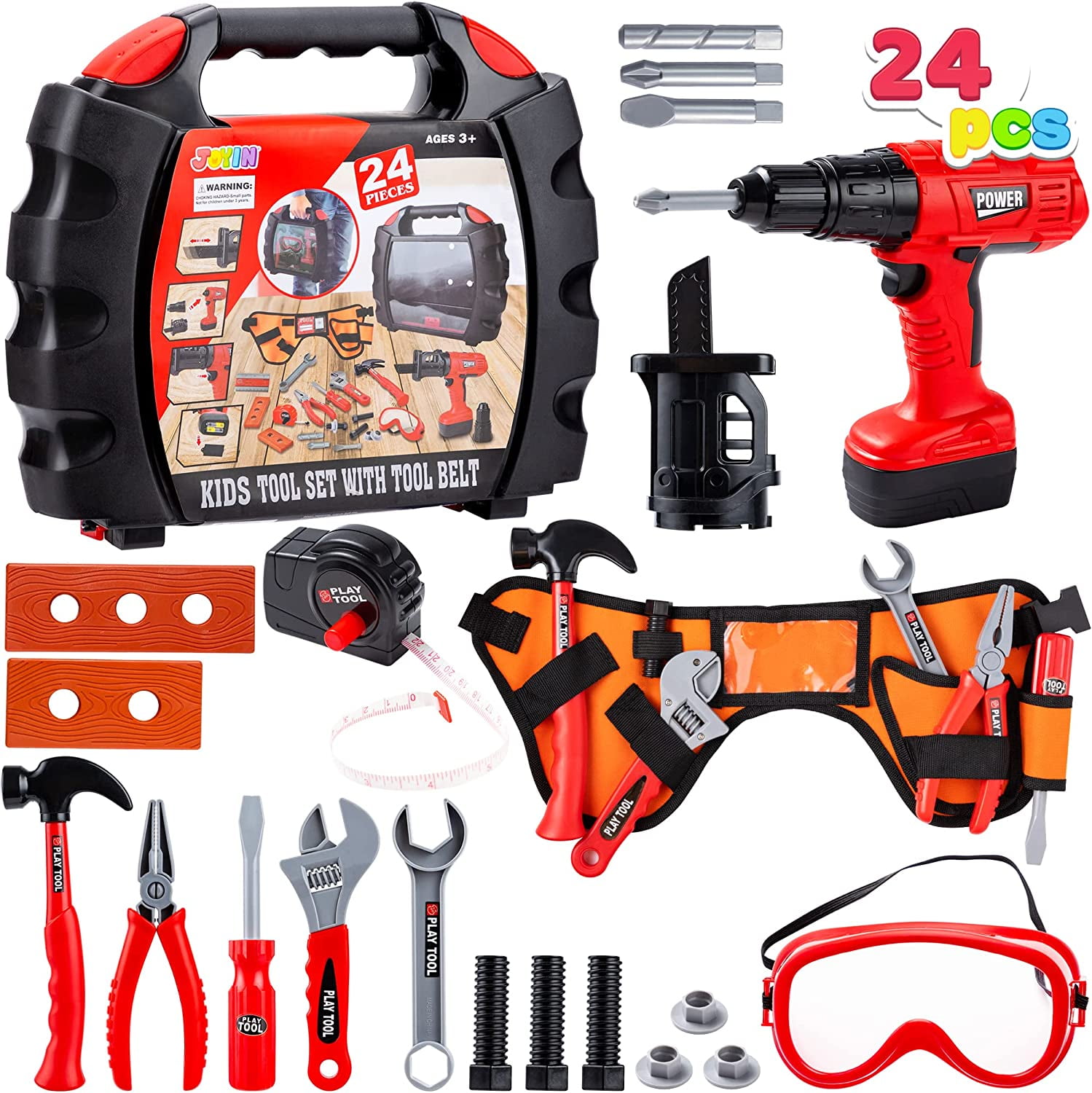 JOYIN 24Pcs Kid Tool Set Pretend Play Toddler Tool Toy with