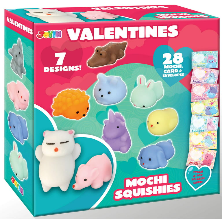 Valentines Gifts for Kids Classroom 28 Pack Valentines Class Gifts  Valentines Mochi Toys for Class Valentine Party Favors for Kids with  Valentines