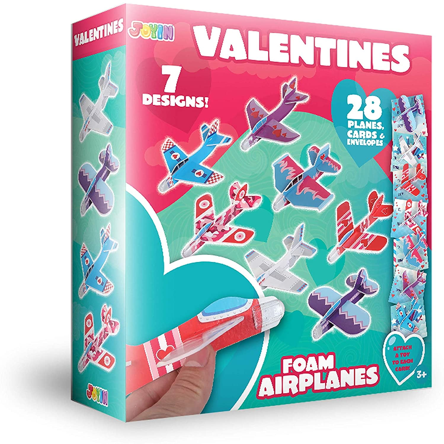 JOYIN 28 Valentines Day Foam Airplanes Greeting Cards for Kids Valentine's  Party Favor, School Classroom Exchange Prizes Gift Supplies 