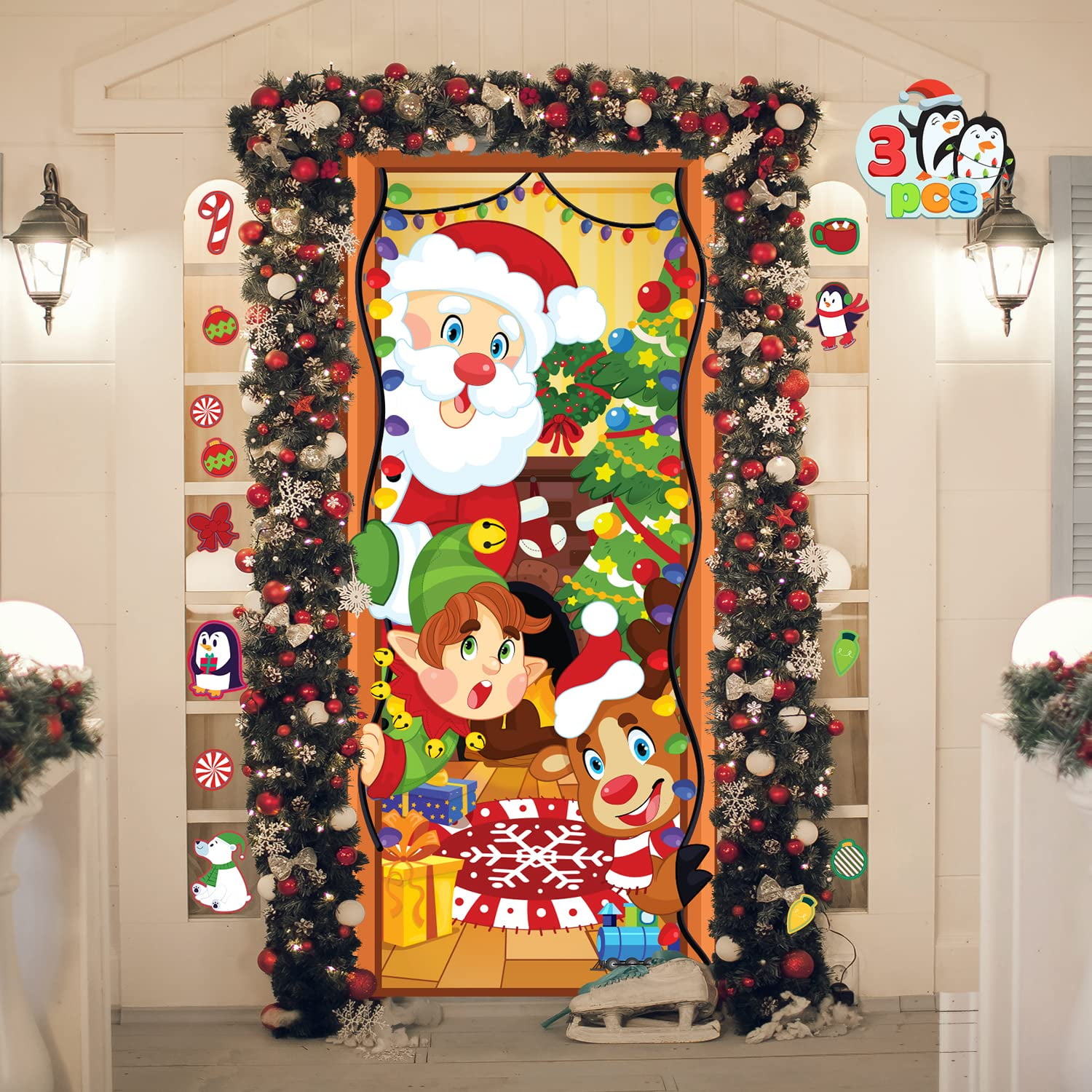 3 Martha Stewart Crafts Christmas Lot Paper Pad Window Clings Brand New