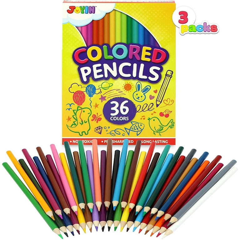 JOYIN 3 Pack (108 Count) 36 color Colored Pencil Set, Pre-Sharpened Pencils  for Kids and Adults, Back to school Supplies, Art & Crafts, Gift Birthday  Party Favors, Indoor and Outdoor, Holiday 