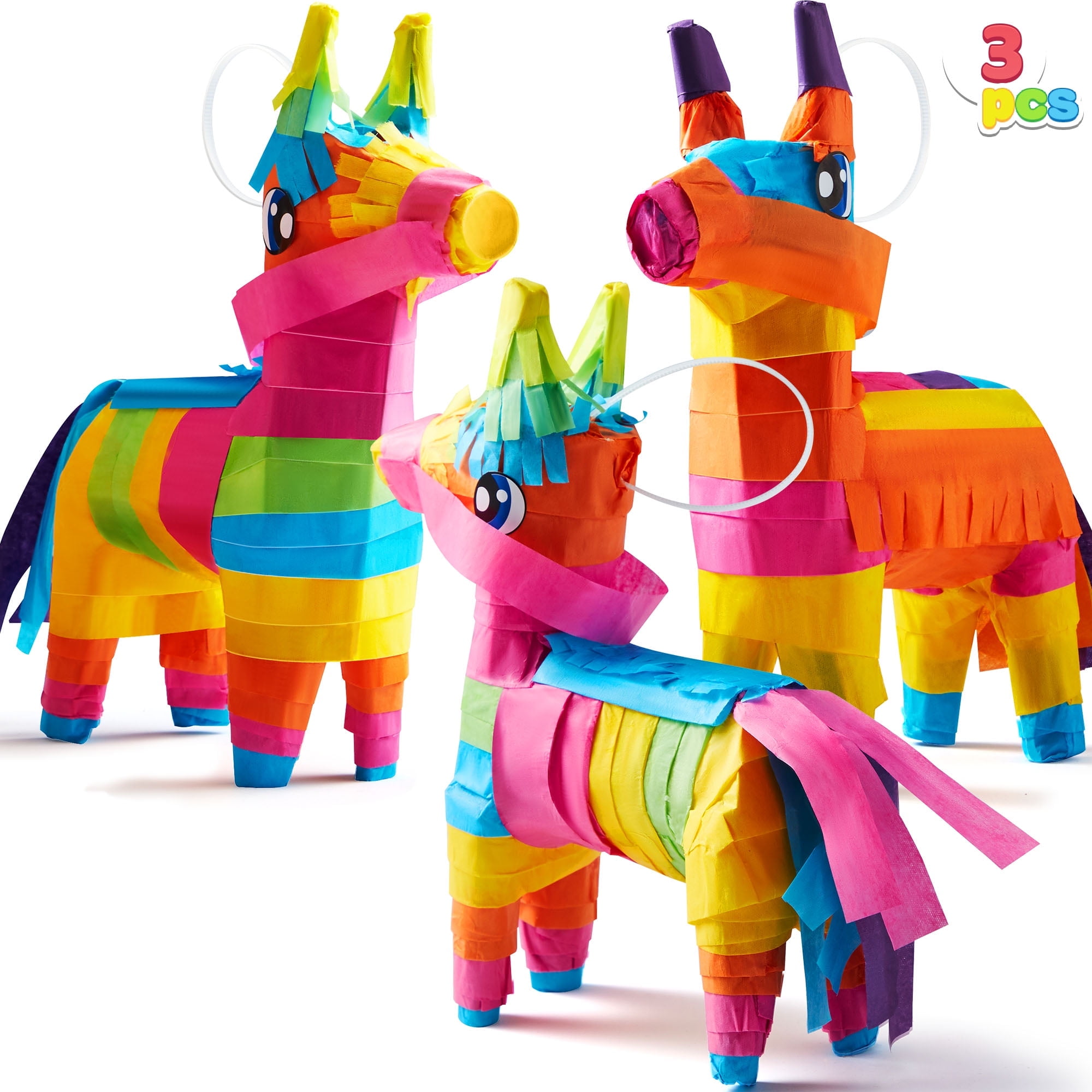 Mini Rainbow Donkey Pinatas for Baby Shower and Parties