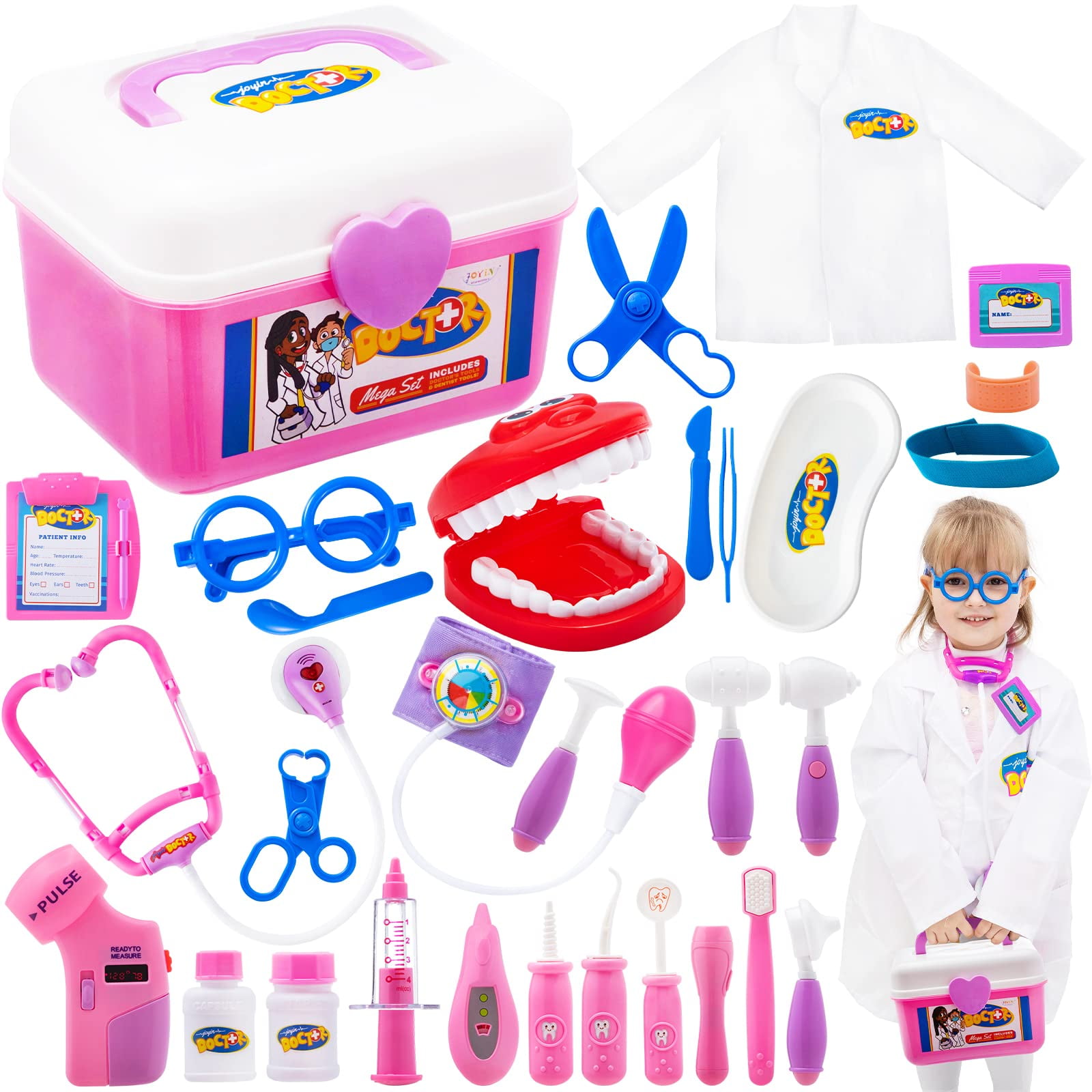 JOYIN 31Pcs Doctor Kit for Kids, Pretend Play Toys,Educational Dentist