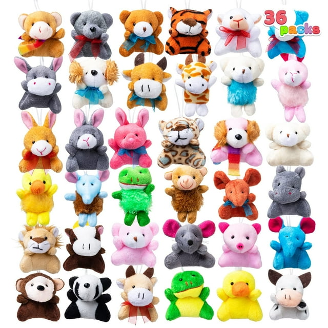 JOYIN 36 Pack Mini Animal Plush Toy Assortment (36 Units 3" Each),Bulk