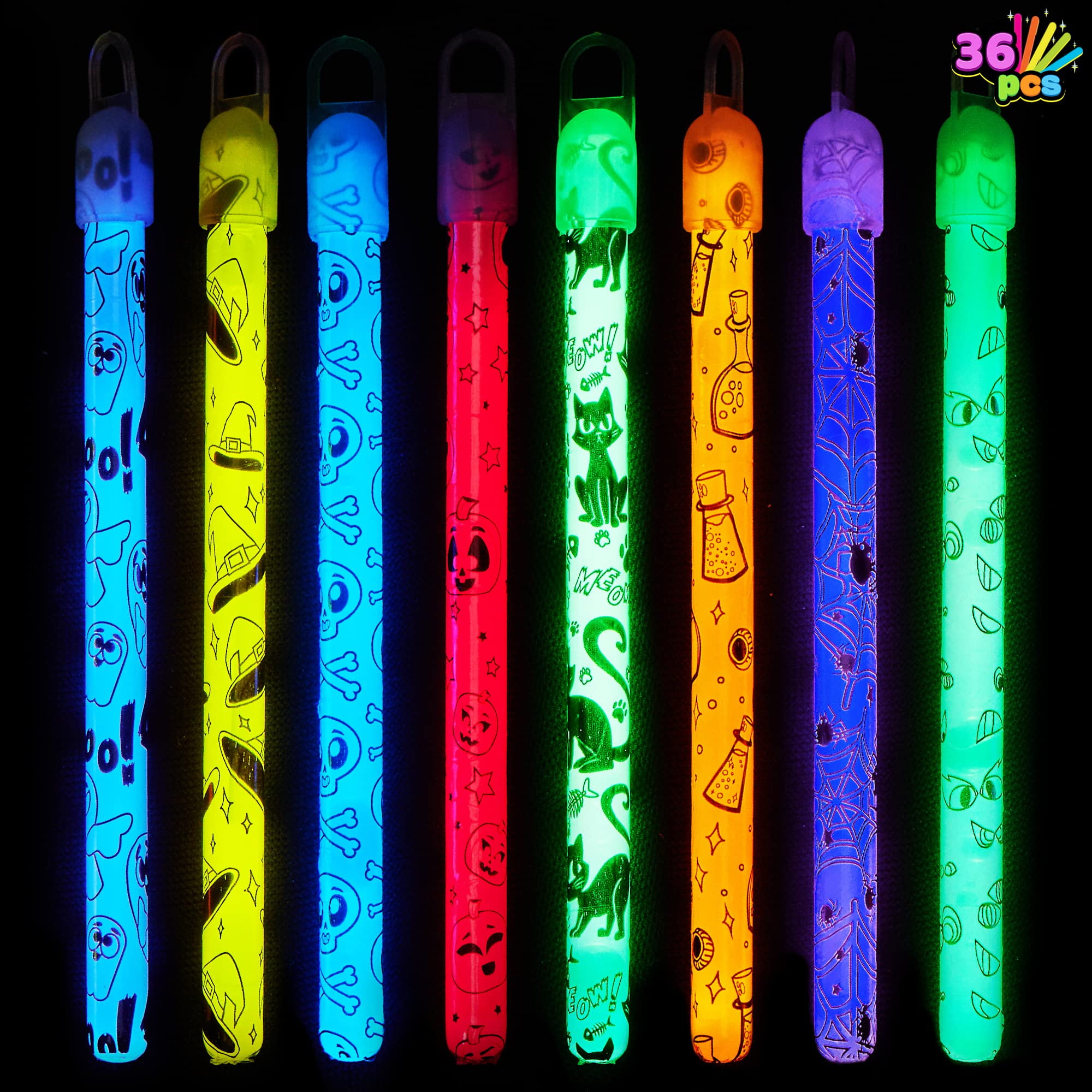 5Pack) Light-Up Foam Sticks LED Rally Rave Cheer Tube Soft Glow